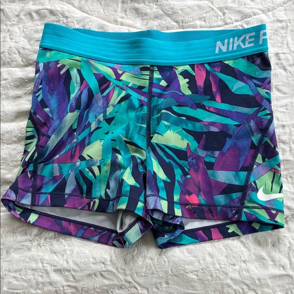 Nike Pro Women's Performance Shorts - Navy, Teal/Purple, Gray, Purple/Blue - Picture 5 of 13